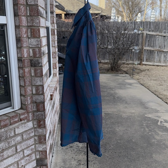 Nos Vintage Rockmount 38 Teal Rust Plaid Pearl Snap Blouse USA made - Picture 6 of 9